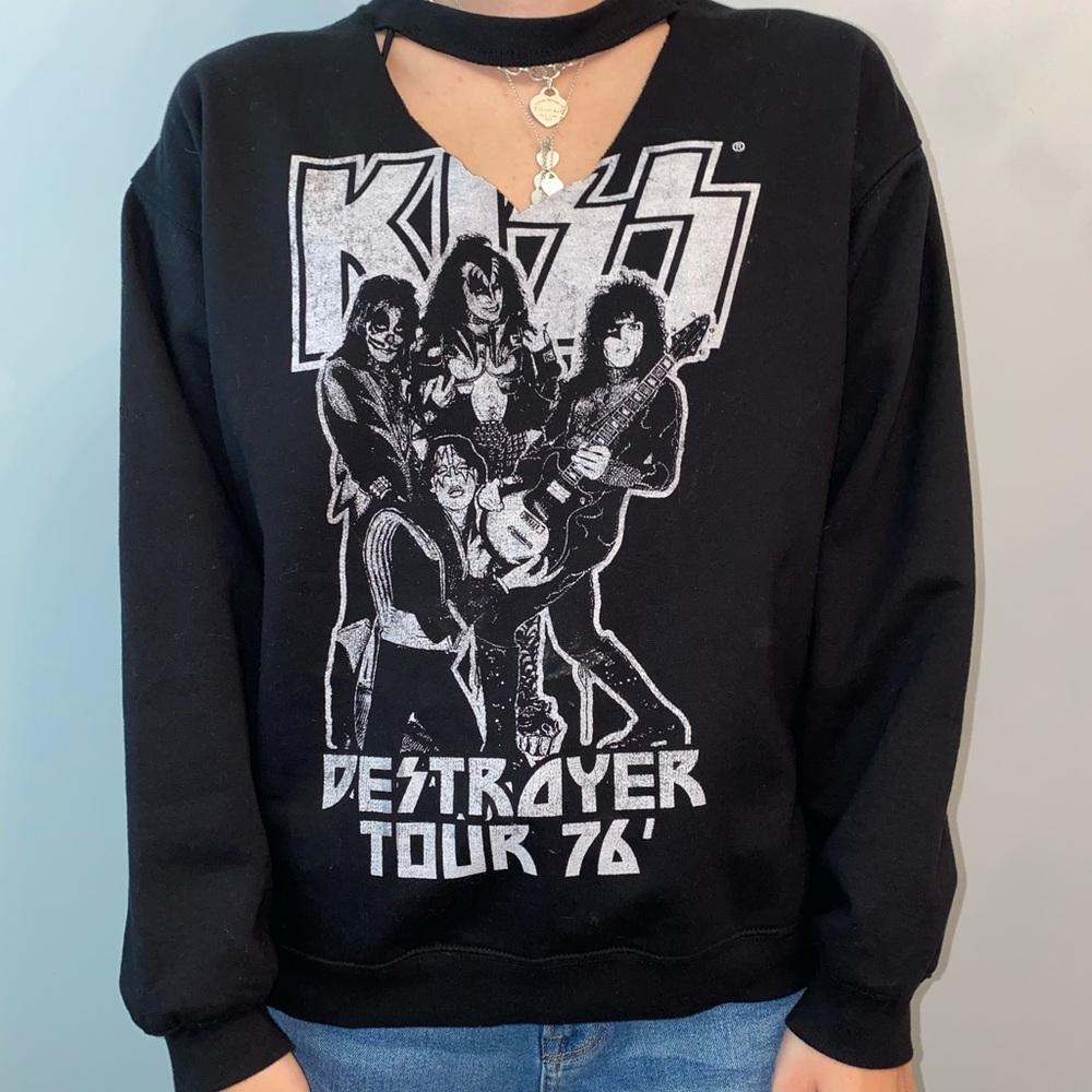 KISS 1976 tour sweatshirt with cutout (MEDIUM)